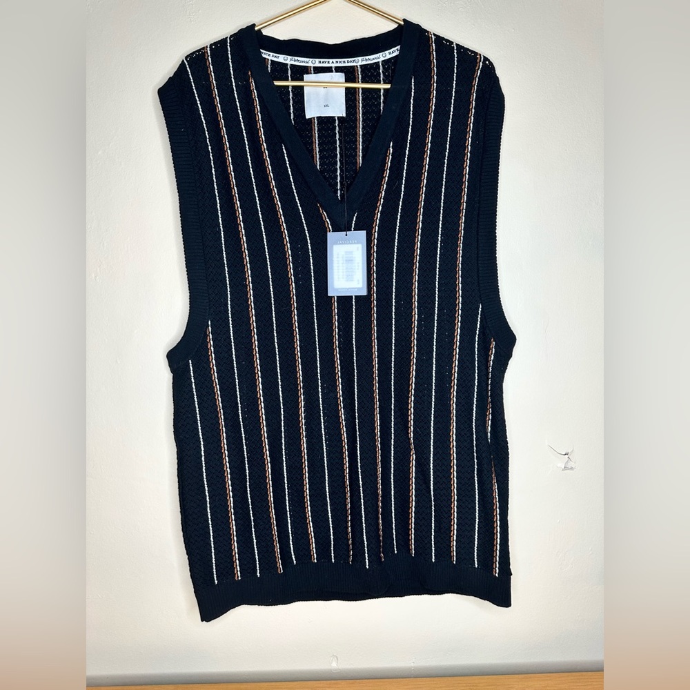 Percival Nawa Pinstripe Knit Vest Men’s XXL
